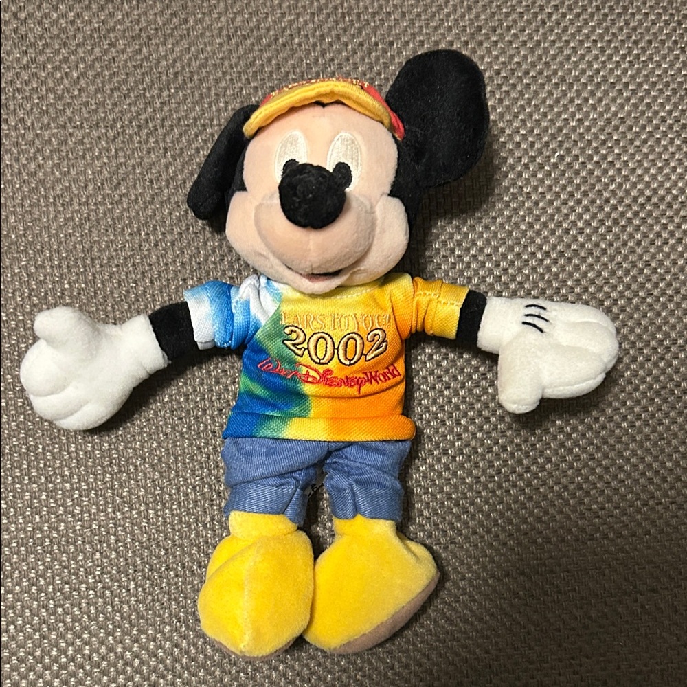 Disney Mickey Mouse Plush in Yellow, Blue, Black and White